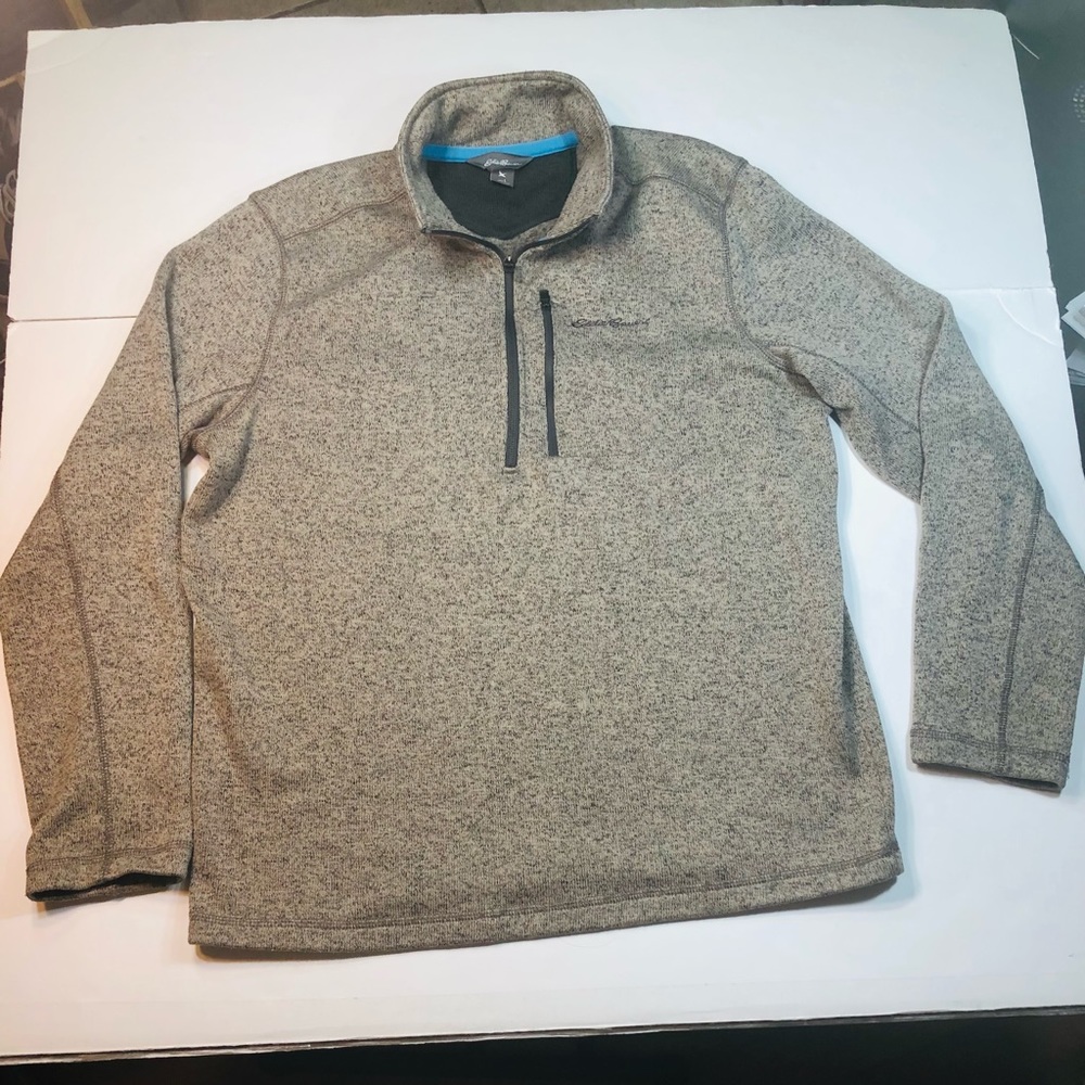 Mens Eddie Bauer pull over long sleeve sweatshirt size Large slightly used